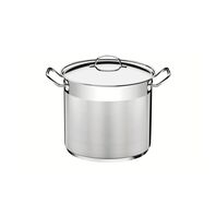 Tramontina Professional 24 cm 9.6 L stainless steel stock pot with lid, handles and tri-ply base