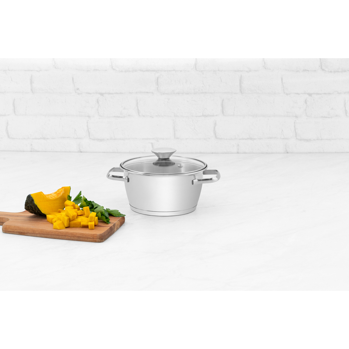 Caçarola Funda Tramontina Allegra em Aço Inox com Fundo Triplo e Tampa de Vidro 16 cm 1,5 L Cor Inox - SKU 62654164 - 8 image number 7
