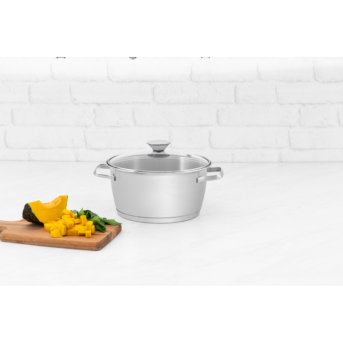 Ca&ccedil;arola Funda Tramontina Allegra em A&ccedil;o Inox com Fundo Triplo e Tampa de Vidro 20 cm 3,1 L Cor Inox - SKU 62654204 - 8 image number 7
