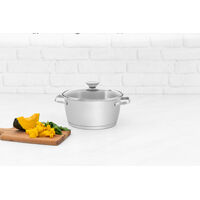 Ca&ccedil;arola Funda Tramontina Allegra em A&ccedil;o Inox com Fundo Triplo e Tampa de Vidro 20 cm 3,1 L Cor Inox - SKU 62654204 - 8 image number 7