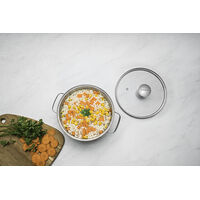 Ca&ccedil;arola Funda Tramontina Allegra em A&ccedil;o Inox com Fundo Triplo e Tampa de Vidro 20 cm 3,1 L Cor Inox - SKU 62654204 - 9 image number 8