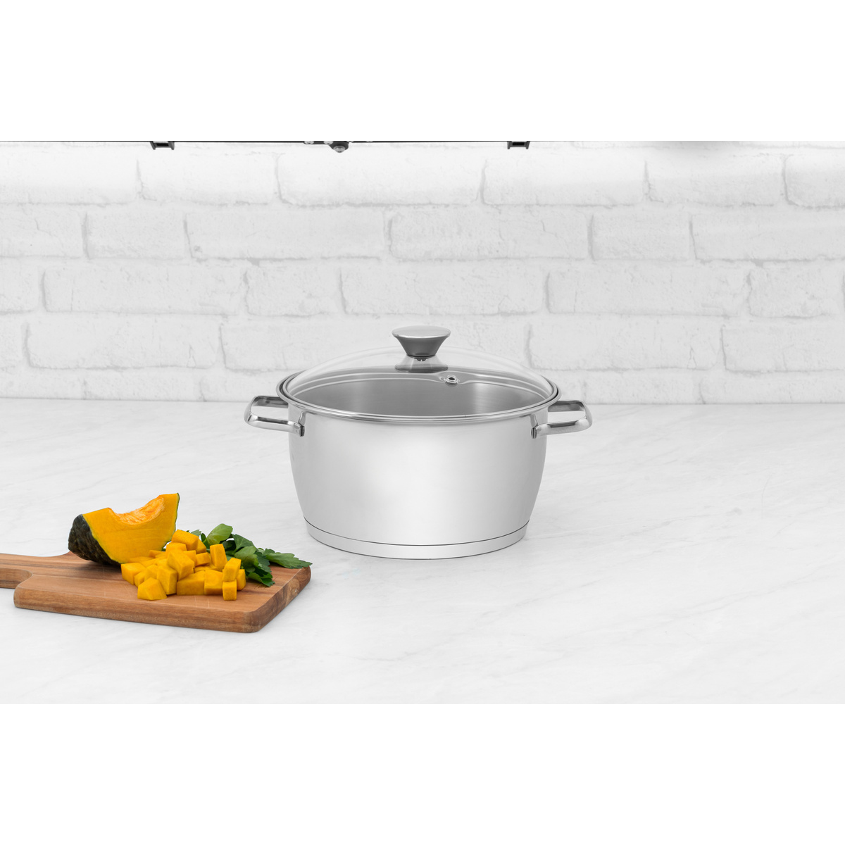Caçarola Funda Tramontina Allegra em Aço Inox com Fundo Triplo e Tampa de Vidro 22 cm 4,2 L Cor Inox - SKU 62654224 - 7 image number 6