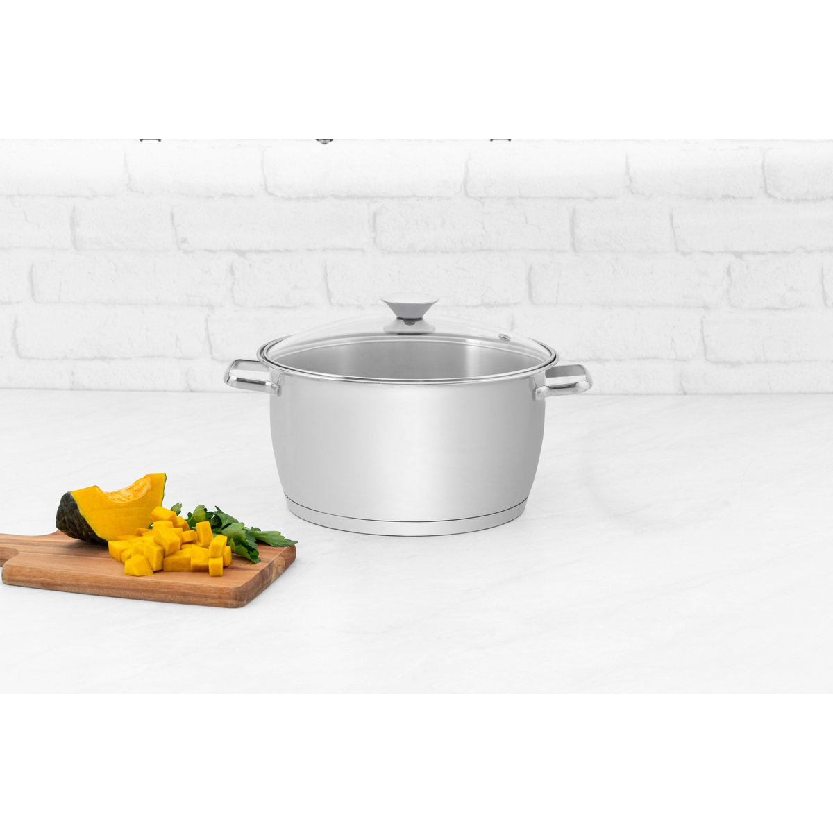 Caçarola Funda Tramontina Allegra em Aço Inox com Fundo Triplo e Tampa de Vidro 24 cm 5,7 L Cor Inox - SKU 62654244 - 7 image number 6