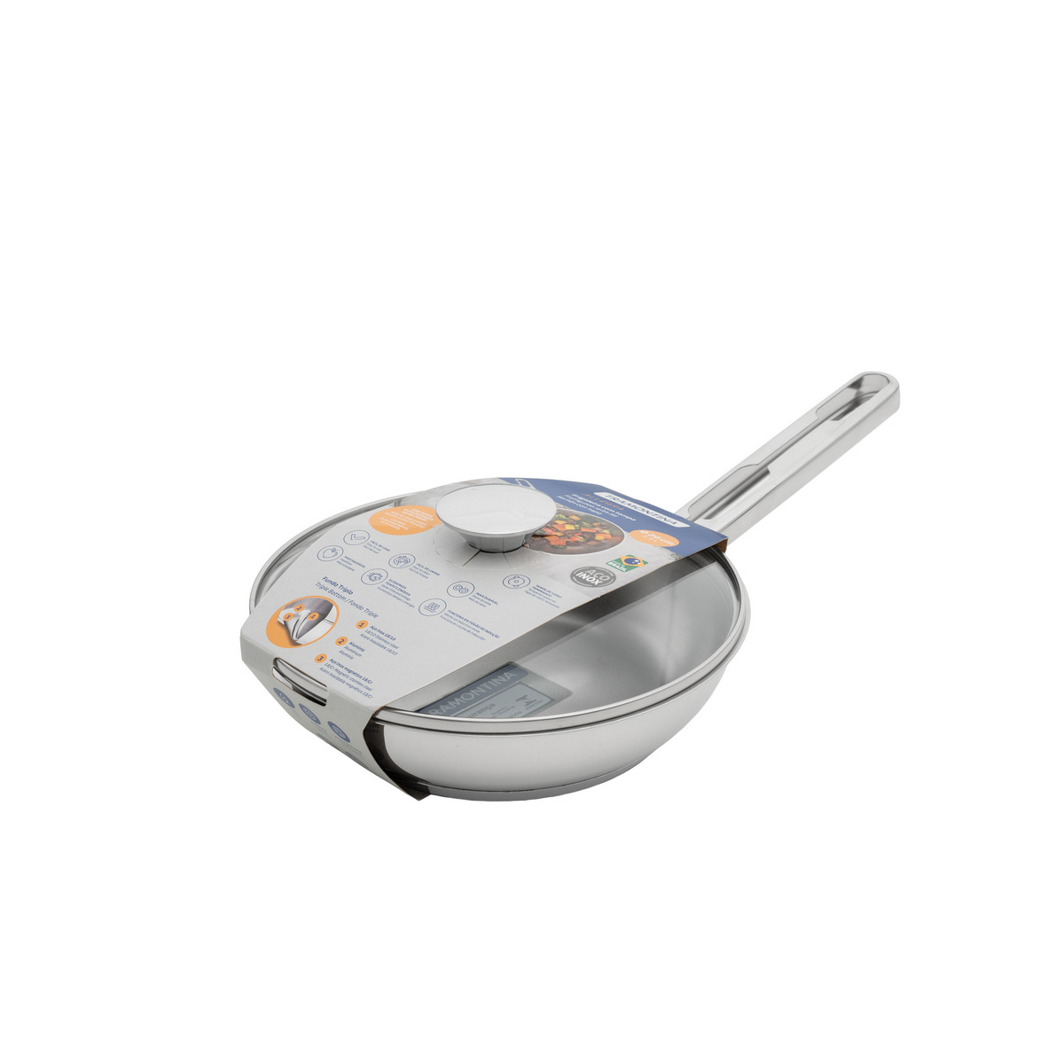 Frigideira Tramontina Allegra em A&ccedil;o Inox com Fundo Triplo 20 cm 1,30 L Cor Inox - SKU 62666204 - 3 image number 2