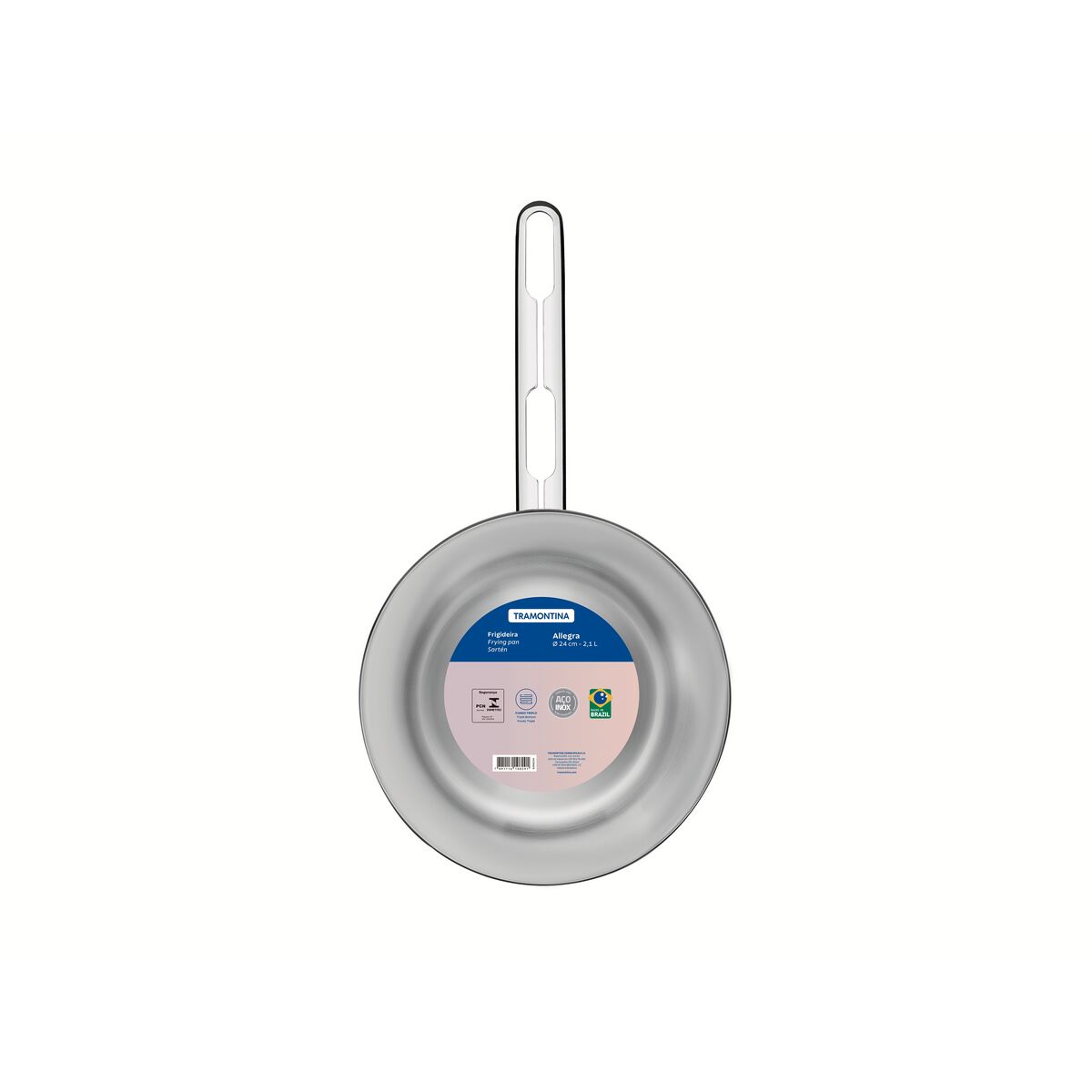 Frigideira Tramontina Allegra em A&ccedil;o Inox com Fundo Triplo 24 cm 2,1 L Sem Embalagem Cor Inox - SKU 62666241 - 15 image number 14