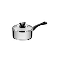 Tramontina Solar Bakelite stainless steel saucepan with lid, long handle and tri-ply base, 20 cm 2.9 L