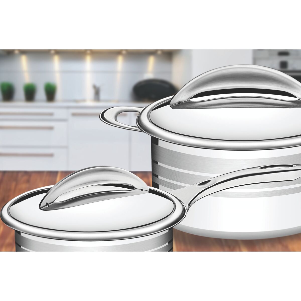 Ca&ccedil;arola Tramontina Chrono Funda em A&ccedil;o Inox Corpo Triplo com Tampa e Al&ccedil;as 20 cm 3,8 L Cor Inox - SKU 62964200 - 4 image number 3