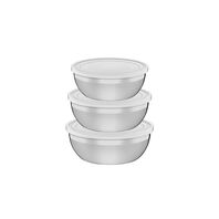 Tramontina Freezinox stainless steel container set with plastic lids, 3 pieces