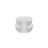 Tramontina Freezinox stainless steel container set with plastic lids, 2 pieces