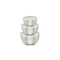 Tramontina Cucina stainless steel container set with plastic lids, 3 pieces