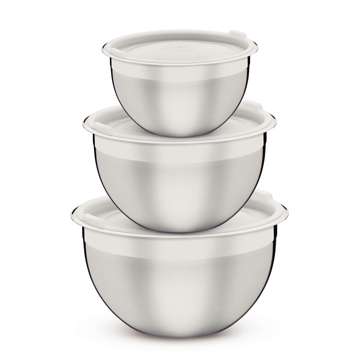 Tramontina Cucina stainless steel container set with plastic lids, 3 pieces
