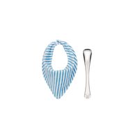 Tramontina Le Petit infant set with blue bib and stainless steel spoon, 2 pc set