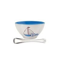 Tramontina Le Petit blue children?s set with ceramic bowl and stainless steel spoon
