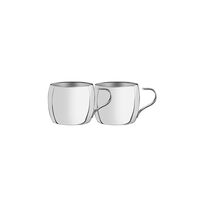 Tramontina stainless steel coffee cup set with shiny finish, 2 pc set