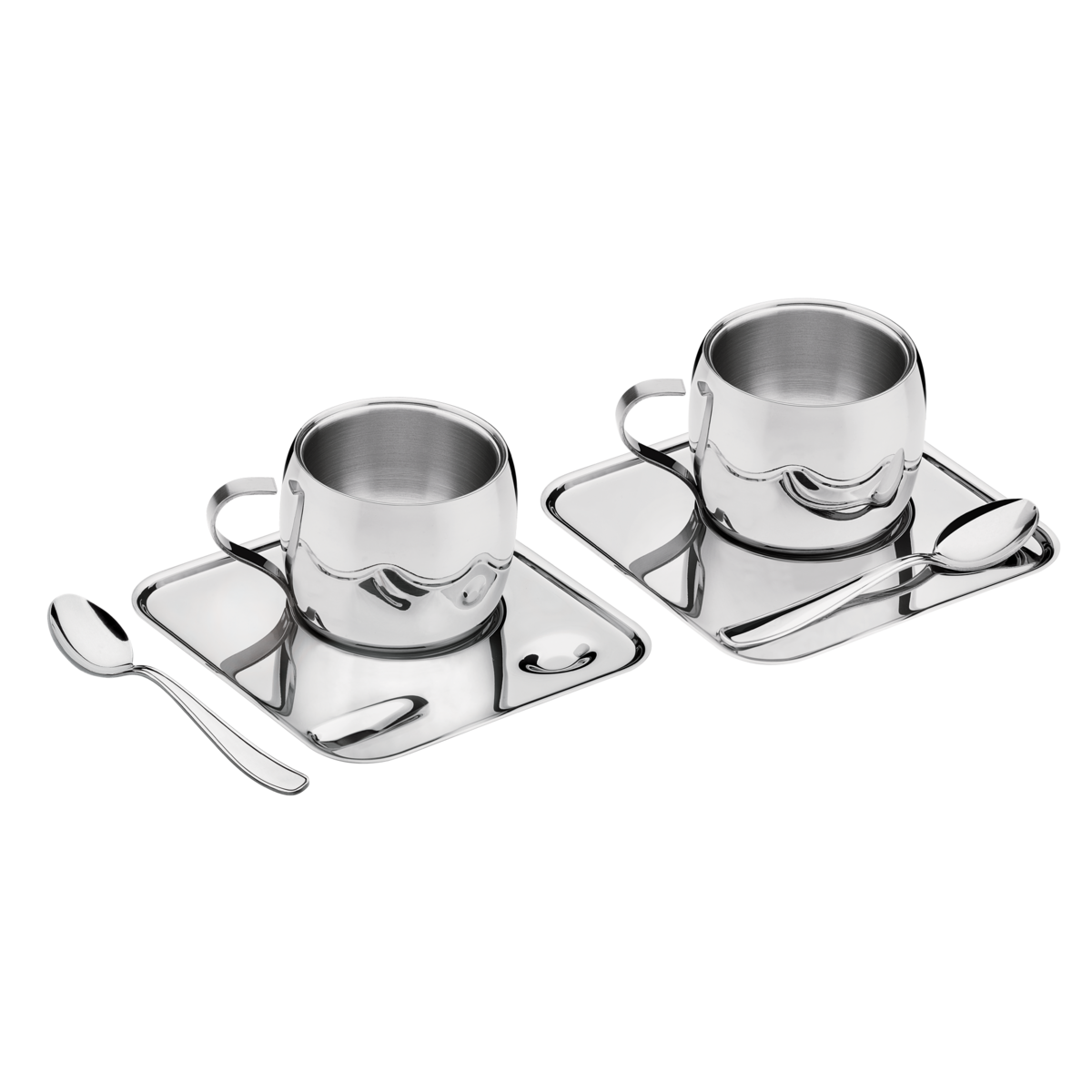 Stainless Steel Shiny Finish With 0.08L Capacity 6 x Tramontina Coffee Cups 