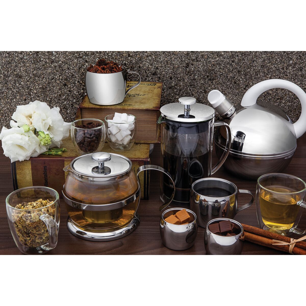 Kit para Chá e Café Tramontina em Aço Inox 5 Peças de Qualidade em
