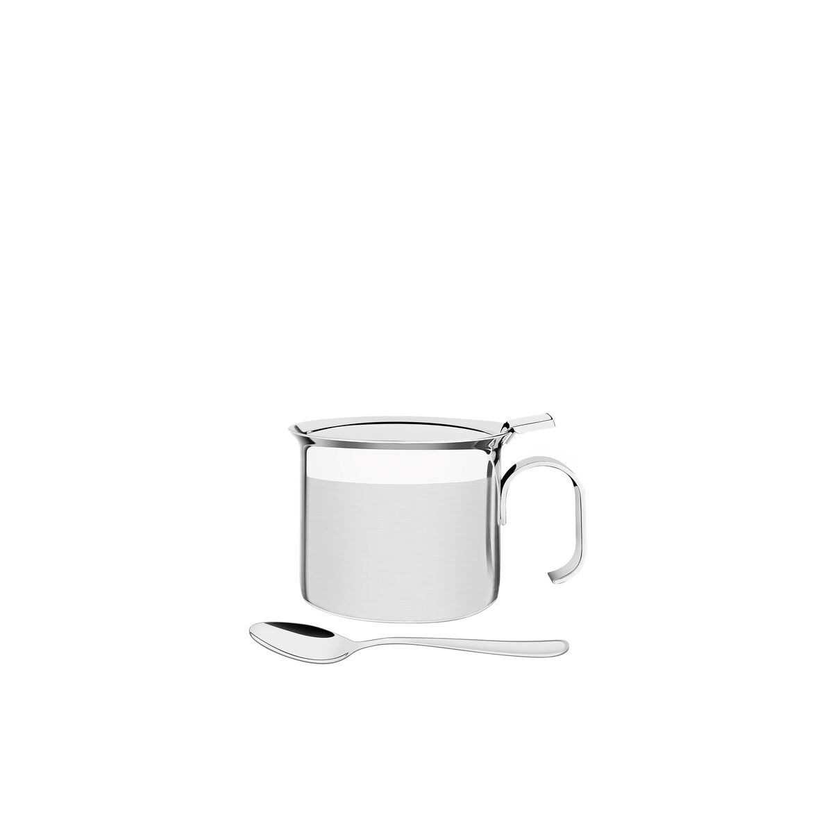 Tramontina Buena stainless steel sugar bowl with handle, spoon and shiny detailing, 8 cm and 350 ml
