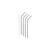 Tramontina stainless steel drinking straw set with cleaning brush, 5 pc set