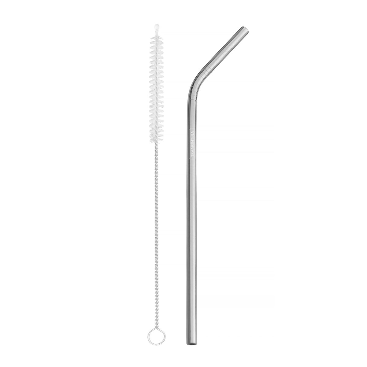 Tramontina stainless steel drinking straw set with cleaning brush, 2 pc set