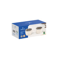 Conjunto de X&iacute;caras para Caf&eacute; Tramontina Empilh&aacute;veis em A&ccedil;o Inox com Revestimento em ABS Branco e Al&ccedil;a Redonda 2 Pe&ccedil;as 80 ml - SKU 64760324 - 3 image number 2