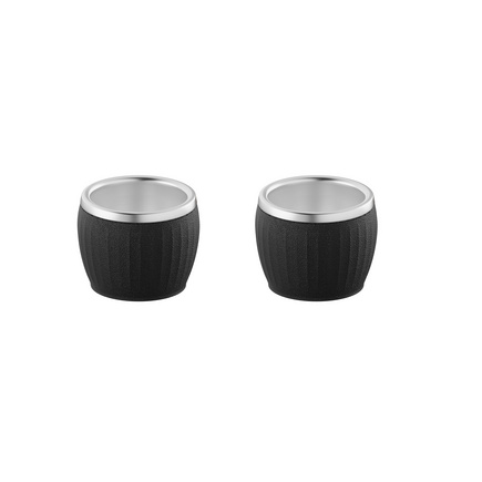 Conjunto de X&iacute;caras para Caf&eacute; Tramontina Empilh&aacute;veis em A&ccedil;o Inox com Revestimento em ABS Preto sem Al&ccedil;a 2 Pe&ccedil;as 80 ml - SKU 64760343 - 1