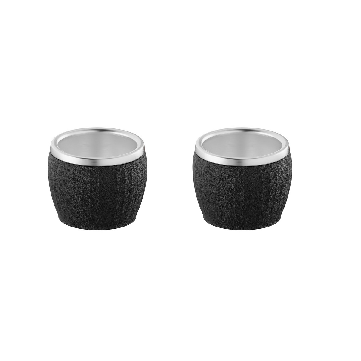 Conjunto de X&iacute;caras para Caf&eacute; Tramontina Empilh&aacute;veis em A&ccedil;o Inox com Revestimento em ABS Preto sem Al&ccedil;a 2 Pe&ccedil;as 80 ml - SKU 64760343 - 1 image number 0