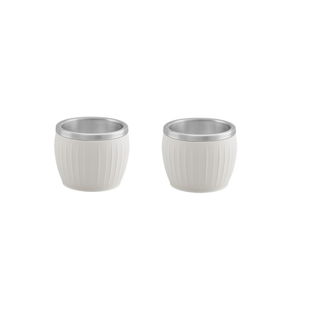 Conjunto de X&iacute;caras para Caf&eacute; Tramontina Empilh&aacute;veis em A&ccedil;o Inox com Revestimento em ABS Branco sem Al&ccedil;a 2 Pe&ccedil;as 80 ml Cor Branco - SKU 64760344 - 1