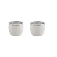 Conjunto de Xícaras para Café Tramontina Empilháveis em Aço Inox com Revestimento em ABS Branco sem Alça 2 Peças 80 ml