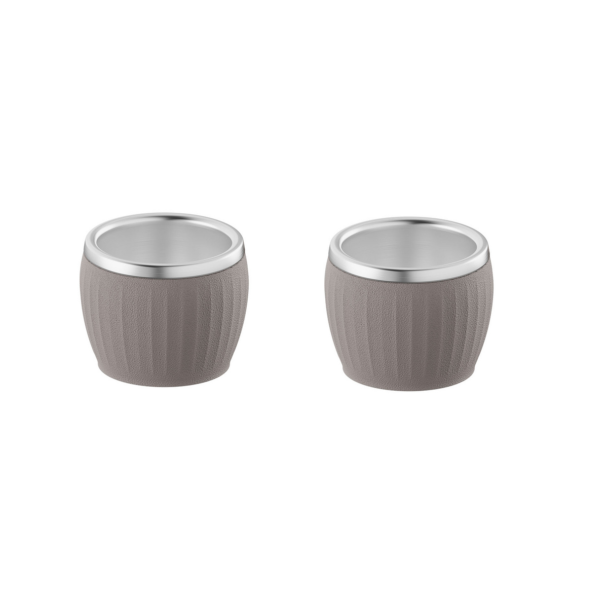 Conjunto de X&iacute;caras para Caf&eacute; Tramontina Empilh&aacute;veis em A&ccedil;o Inox com Revestimento em ABS Cinza sem Al&ccedil;a 2 Pe&ccedil;as 80 ml Cor Cinza - SKU 64760348 - 1 image number 0
