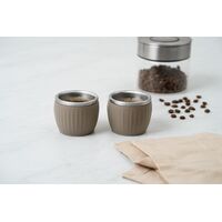 Conjunto de X&iacute;caras para Caf&eacute; Tramontina Empilh&aacute;veis em A&ccedil;o Inox com Revestimento em ABS Cinza sem Al&ccedil;a 2 Pe&ccedil;as 80 ml Cor Cinza - SKU 64760348 - 2 image number 1