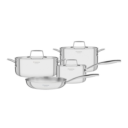 Jogo de Panelas Tramontina Grano em A&ccedil;o Inox com Corpo Triplo 4 Pe&ccedil;as Cor Inox - SKU 65140000