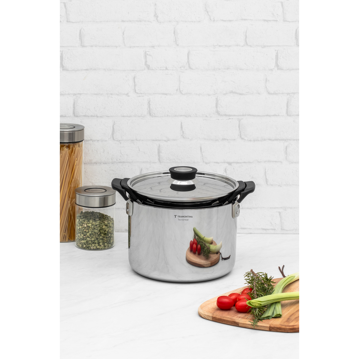 Jogo de Panelas Tramontina Grano Compact em A&ccedil;o Inox com Corpo Triplo e Al&ccedil;as com Revestimento em Silicone Preto 3 Pe&ccedil;as Cor Inox - SKU 65240200 - 14 image number 13