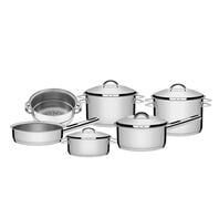 Tramontina Solar stainless steel cookware set with tri-ply base, 6 pc set