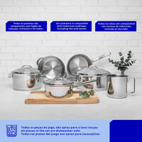 Jogo de Panelas Tramontina Solar em A&ccedil;o Inox com Fundo Triplo e Tampas de Inox  6 Pe&ccedil;as Cor Inox - SKU 65510200 - 7 image number 6