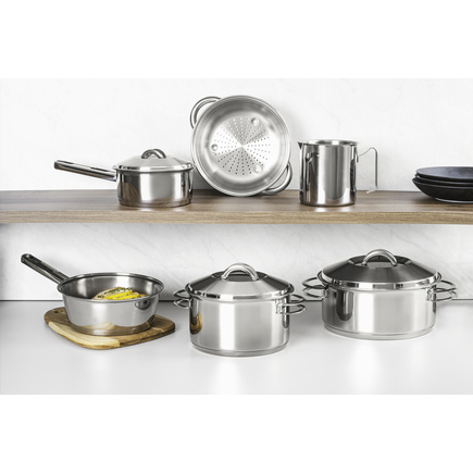 Tramontina Solar stainless steel cookware set with tri-ply base