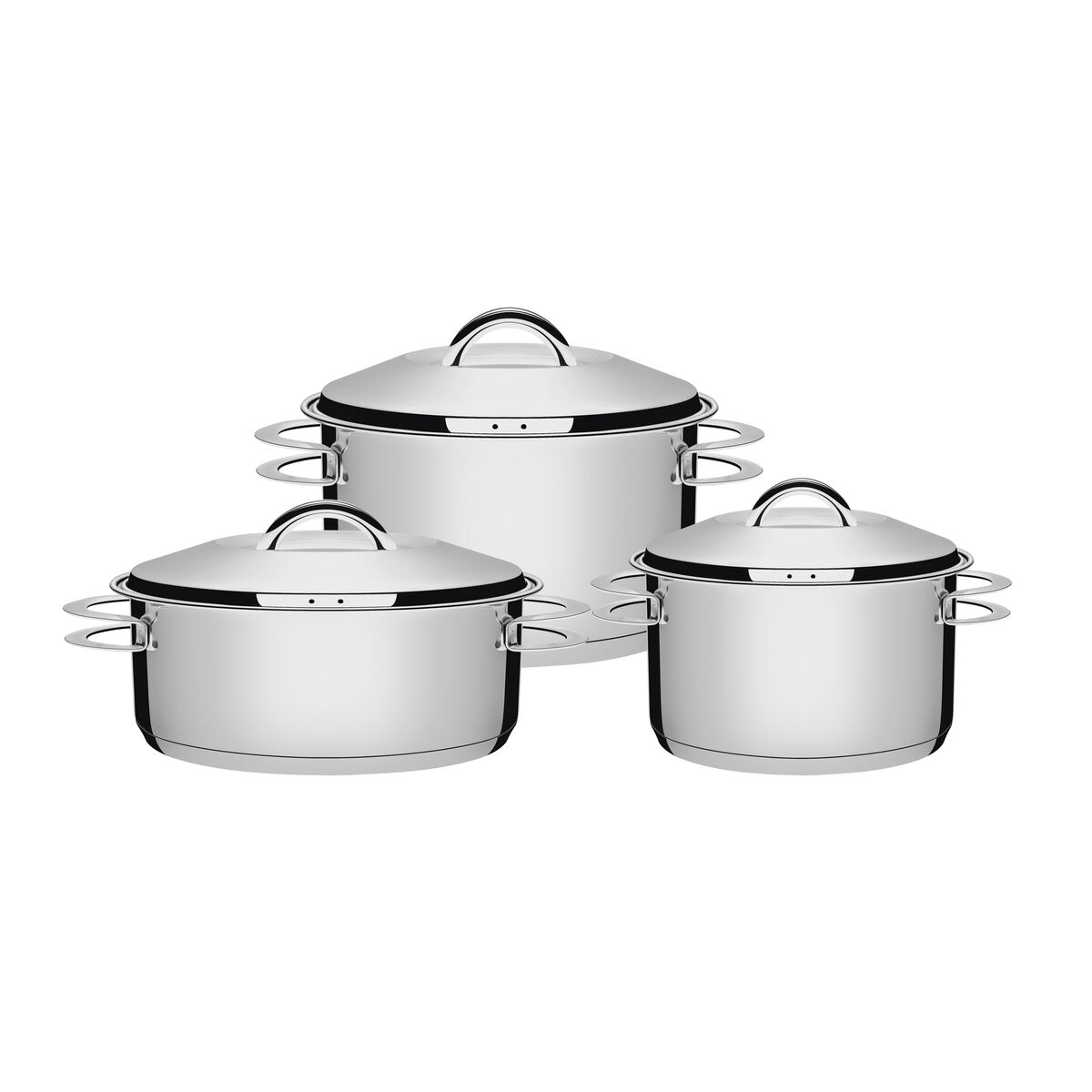 Tramontina Solar stainless steel casserole dish set with tri-ply base, 3 pc set