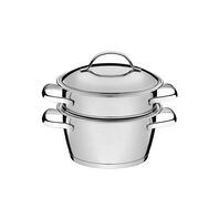 Tramontina Allegra stainless steel couscous pan with tri-ply base, 2 pc set