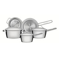 Tramontina Allegra stainless steel cookware set with tri-ply base and stainless steel lids, 5 pc set