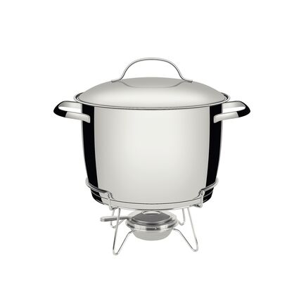 Rechaud Tramontina Allegra em Aço Inox Fundo Triplo com Fogareiro e Tampa de Inox 7,8 L