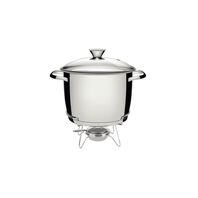 Tramontina Allegra stainless steel chafing dish with tri-ply base, burner and glass lid, 7.8 L