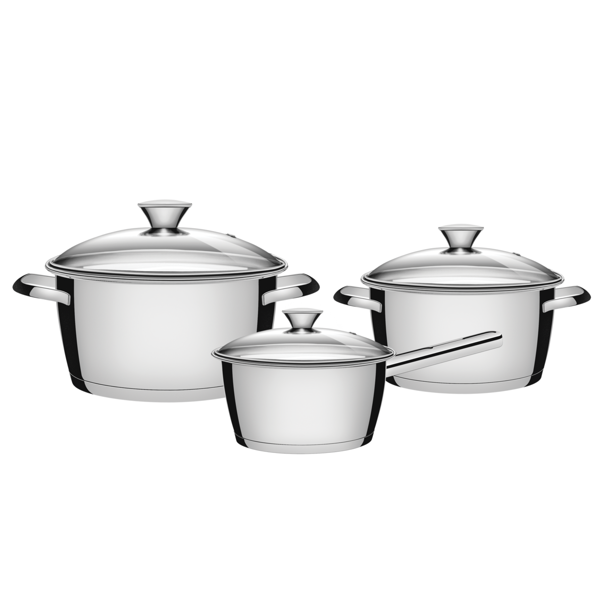 Tramontina Allegra stainless steel cookware set with triply base and