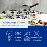 Jogo de Panelas Tramontina Vita em A&ccedil;o Inox com Fundo Triplo 4 Pe&ccedil;as Cor Inox - SKU 65680000 - 2 image number 1