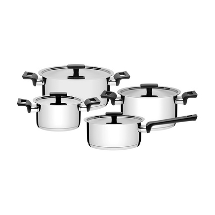 Jogo de Panelas Tramontina Vita em A&ccedil;o Inox com Fundo Triplo 4 Pe&ccedil;as Cor Inox - SKU 65680000 - 1