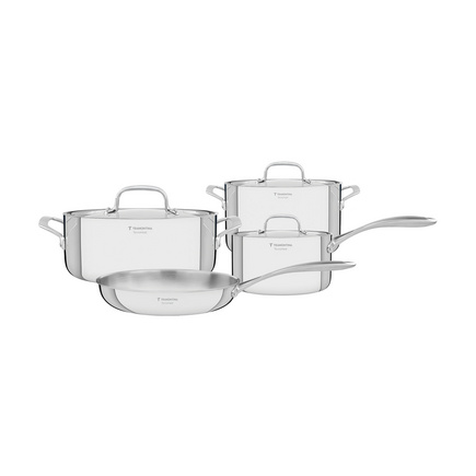 Jogo de Panelas Tramontina Chrono em A&ccedil;o Inox com Corpo Triplo 4 Pe&ccedil;as Cor Inox - SKU 65960000 - 1