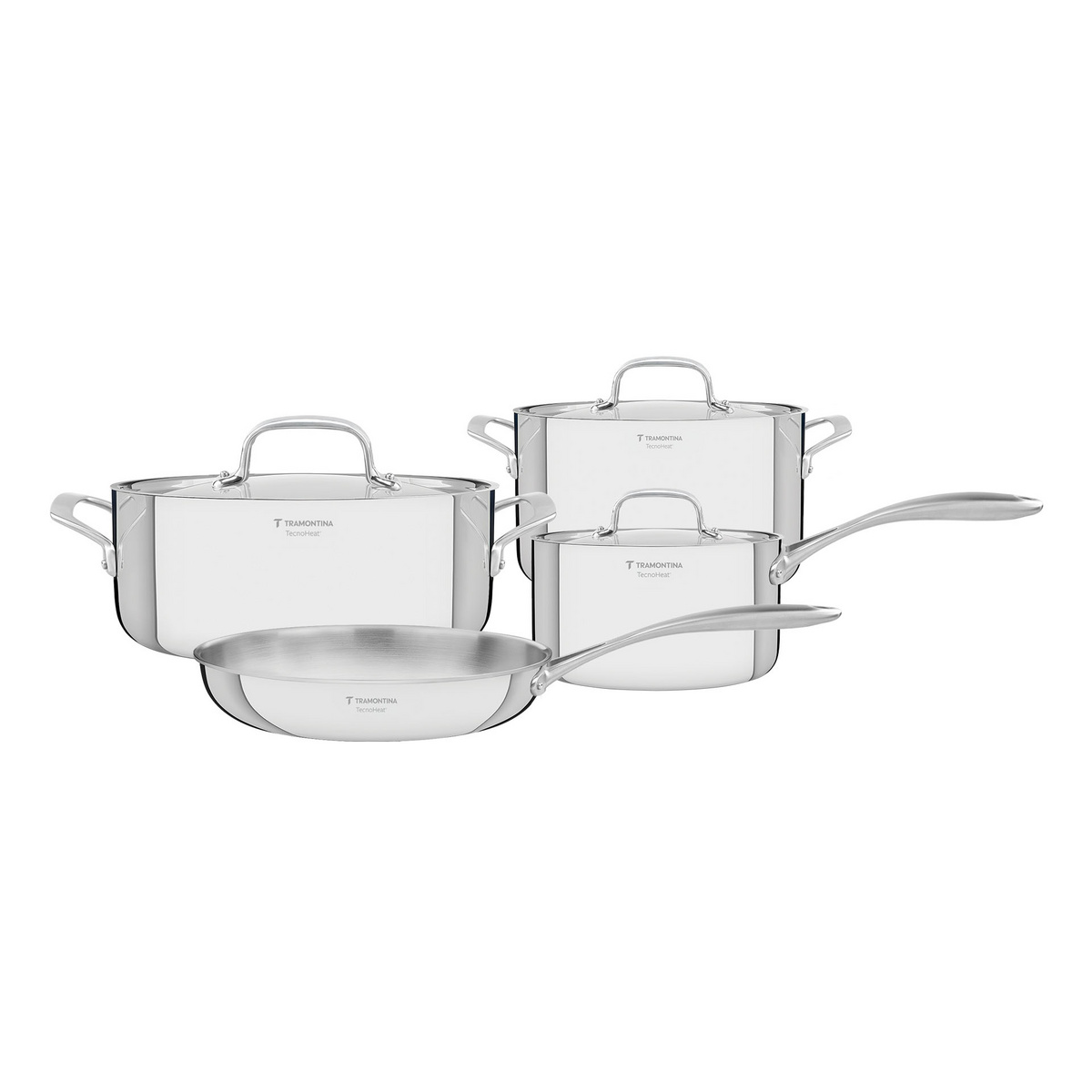 Jogo de Panelas Tramontina Chrono em A&ccedil;o Inox com Corpo Triplo 4 Pe&ccedil;as Cor Inox - SKU 65960000 - 1 image number 0