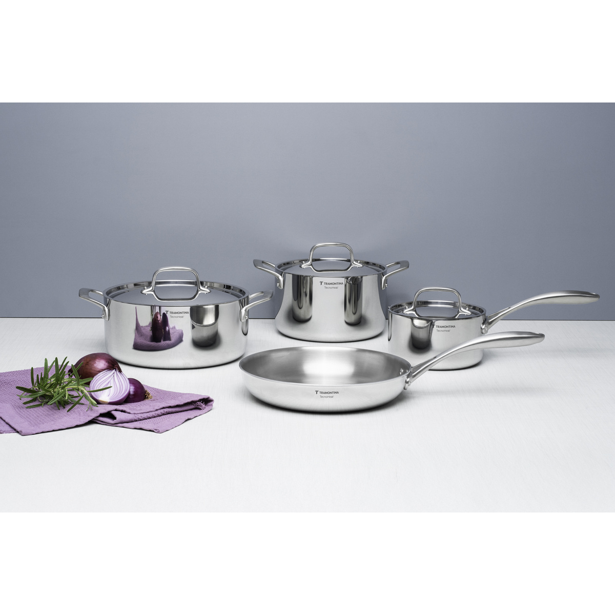 Jogo de Panelas Tramontina Chrono em A&ccedil;o Inox com Corpo Triplo 4 Pe&ccedil;as Cor Inox - SKU 65960000 - 4 image number 3
