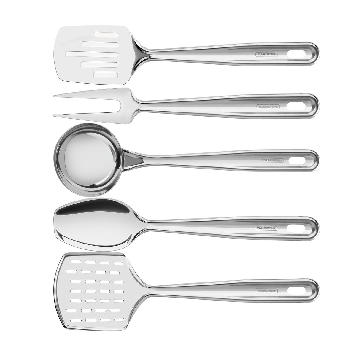 Juego de utensilios de cocina de 5 piezas, acero inoxidable, plata, 11.8 x  11.8 x 11.8 in