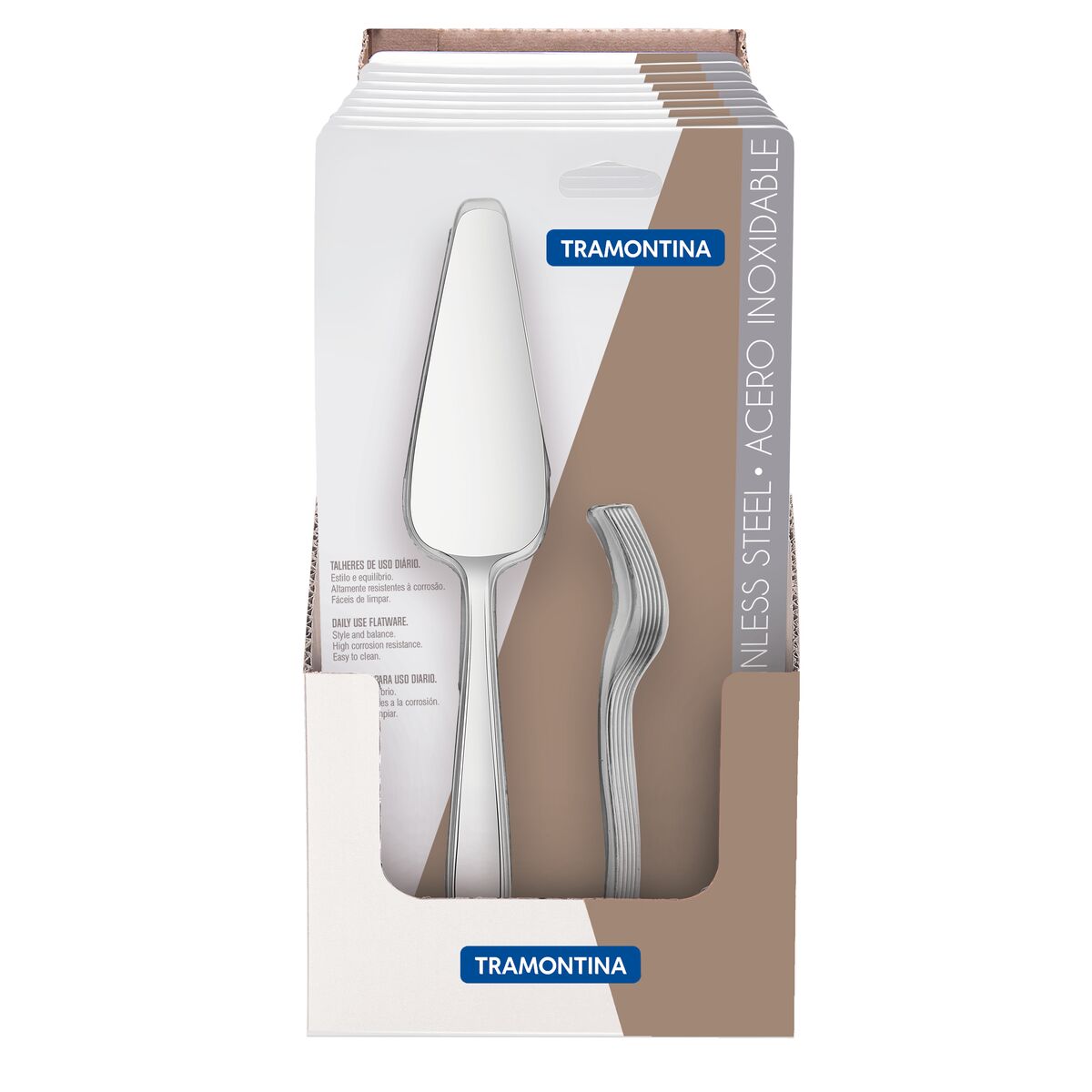 Jogo para torta Tramontina Maresias  a&ccedil;o inox 7 p&ccedil;. Cor Inox - SKU 66902606 - 2 image number 1
