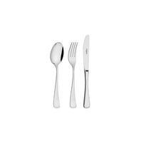 Tramontina Mônaco stainless steel flatware set with forged table knives, mirror finish, detailing on the handles and no case, 101 pc set