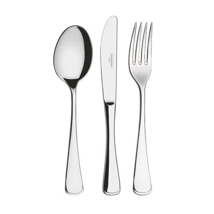Faqueiro Tramontina em Aço Inox com Facas de Mesa Acabamento Alto Brilho com Detalhes no Cabo 101 Peças